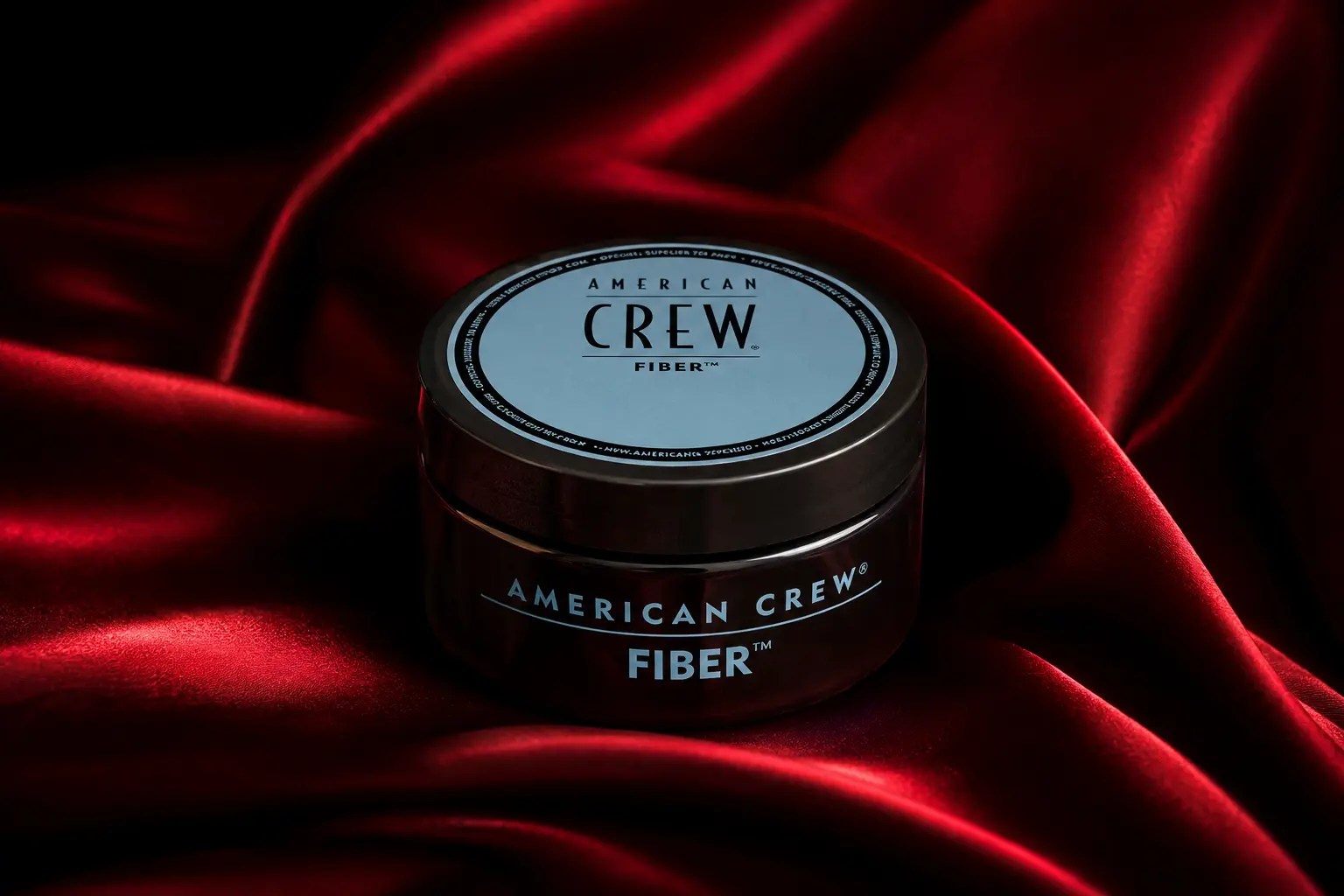 American Crew Fiber on red silk