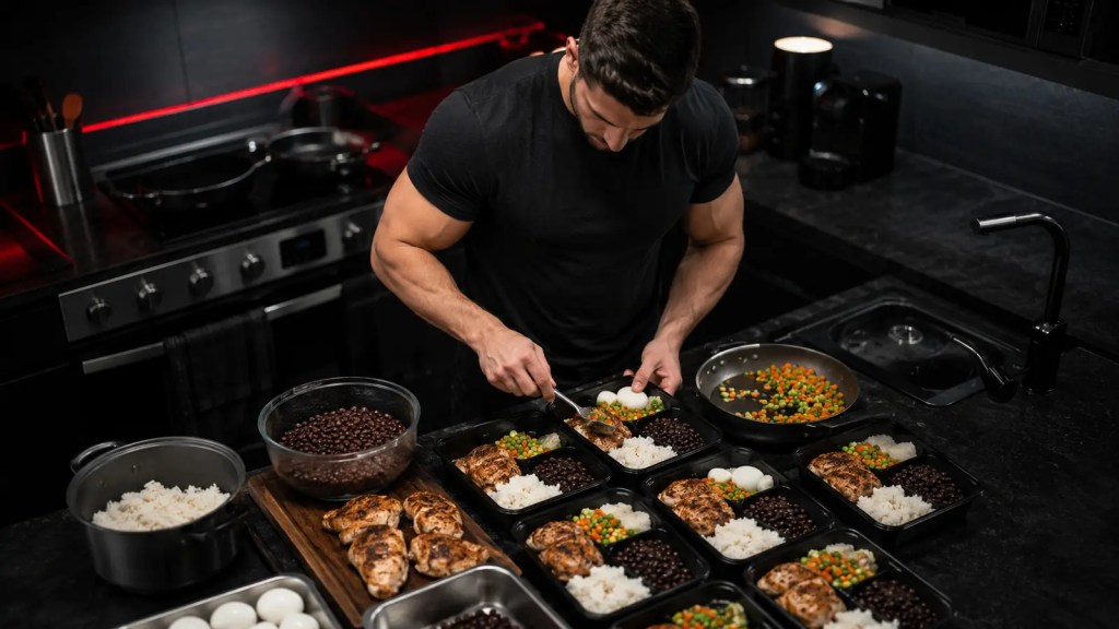 Man preparing budget friendly high protein meals