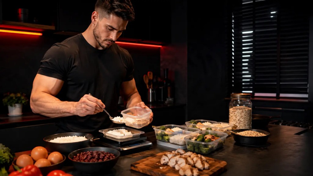 Man preparing affordable high protein meals
