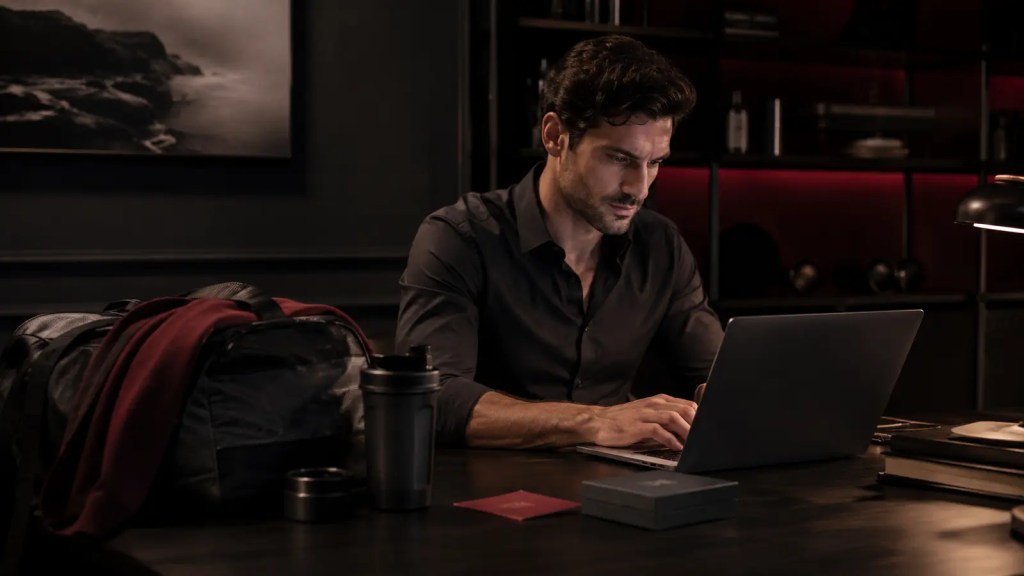 Man developing his career health and social life