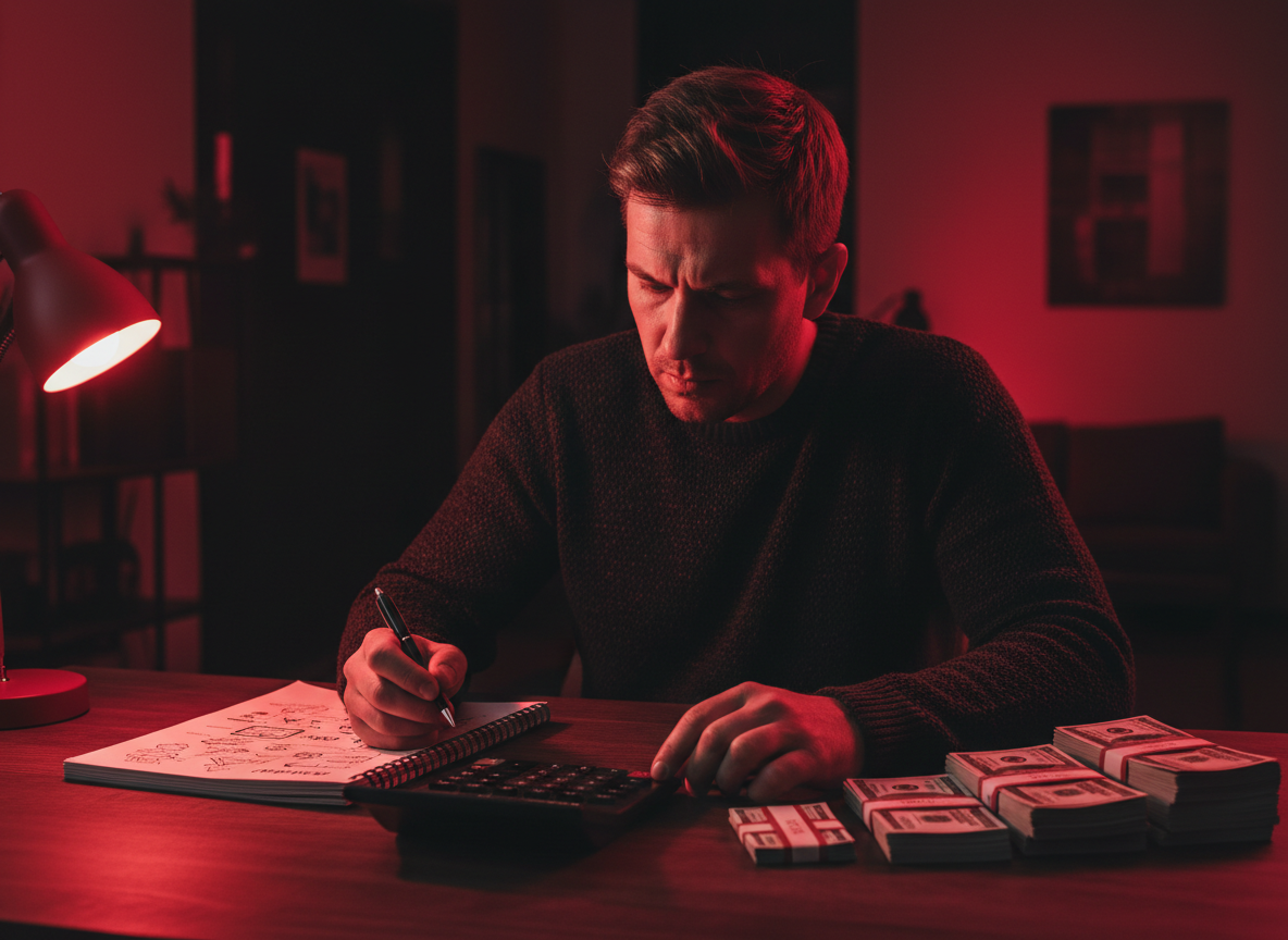 Man creating a disciplined financial freedom plan