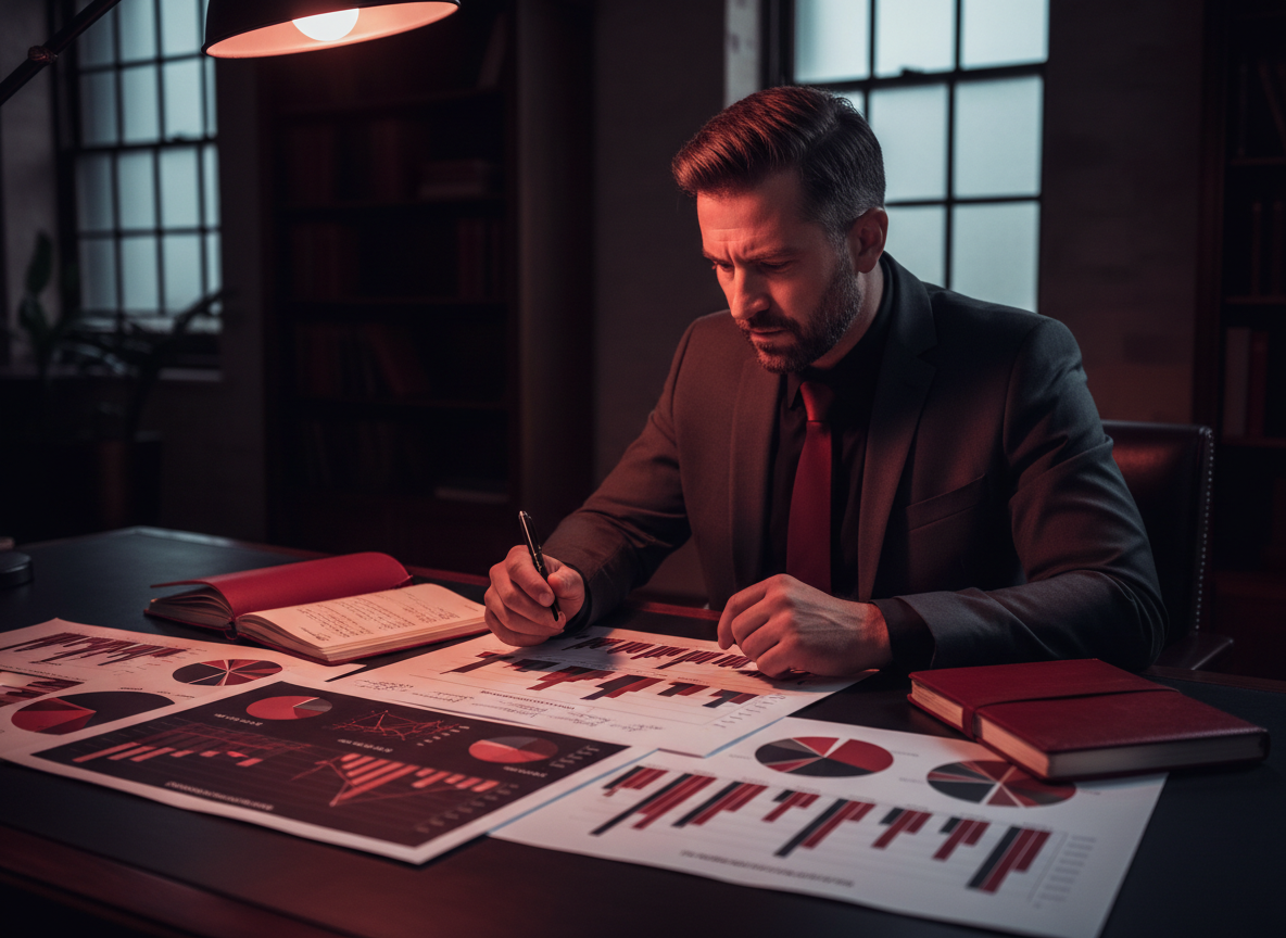 Man preparing evidence for a salary negotiation